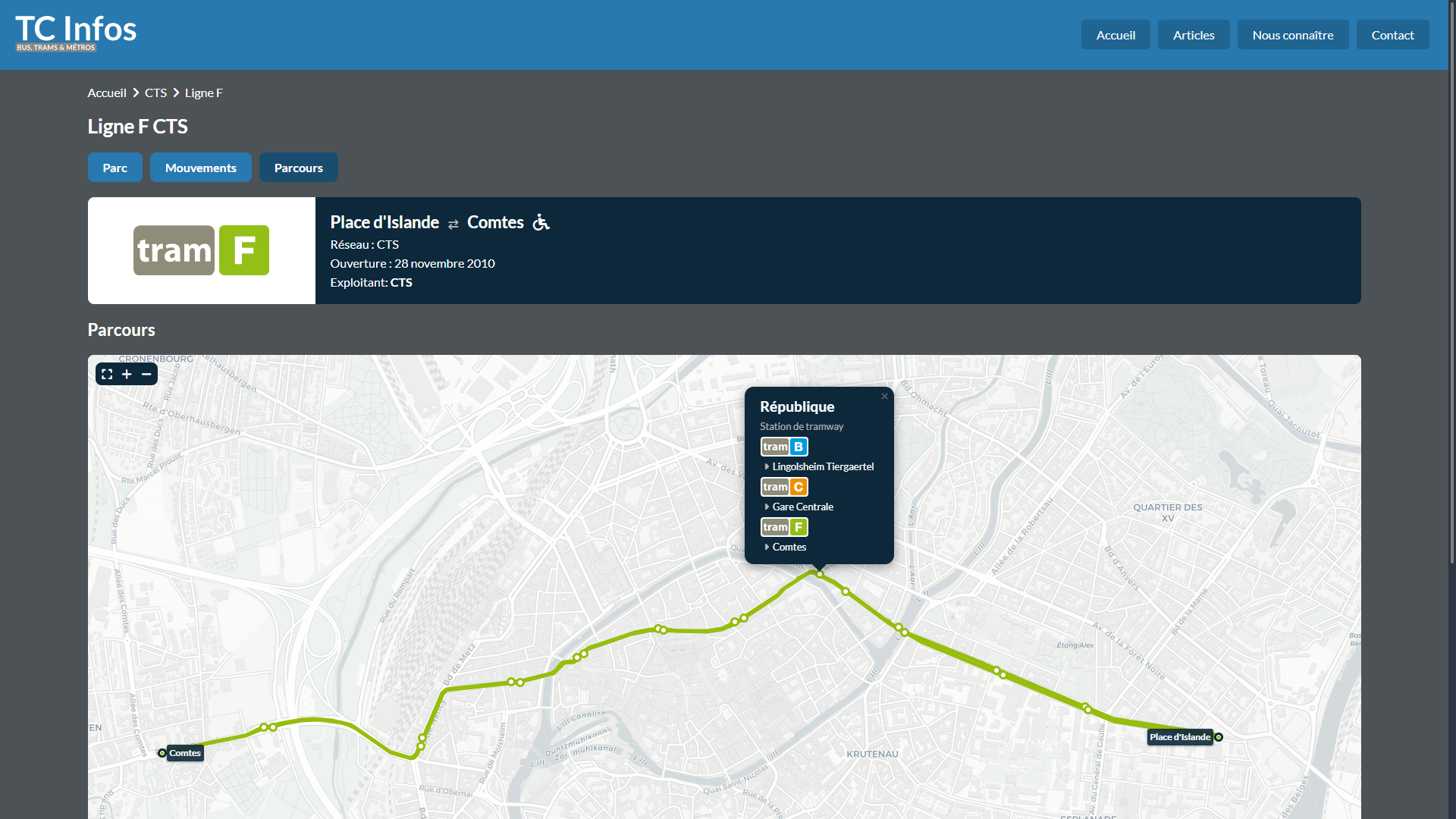 Capture d'écran de TC Infos